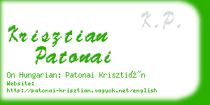 krisztian patonai business card